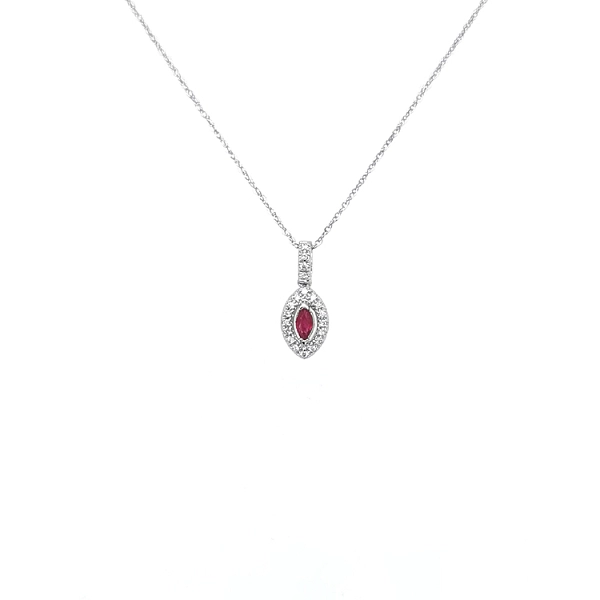 Rubin-Anhänger mit Diamanten aus Weißgold