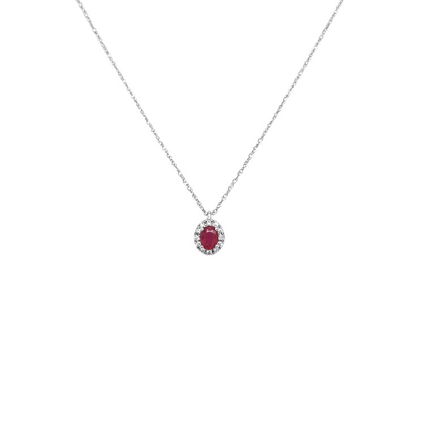 Rubin-Anhänger mit Diamanten aus Weißgold