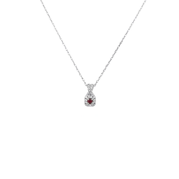 Rubin-Anhänger mit Diamanten aus Weißgold