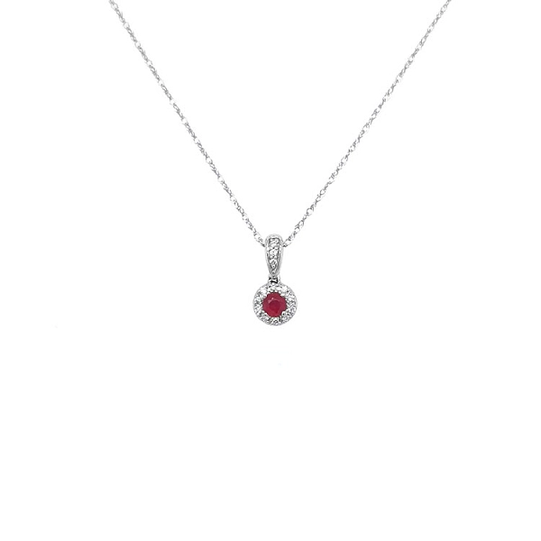 Rubin-Anhänger mit Diamanten aus Weißgold