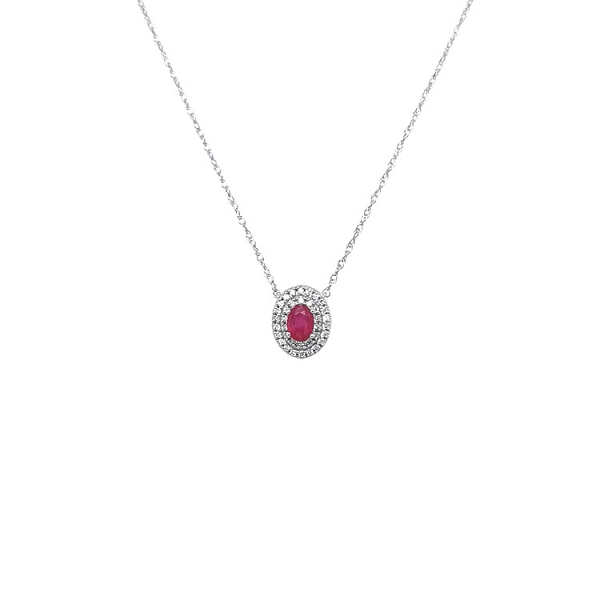 Rubin-Anhänger mit Diamanten aus Weißgold