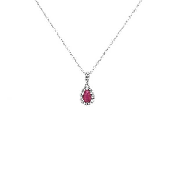 Rubin-Anhänger mit Diamanten aus Weißgold