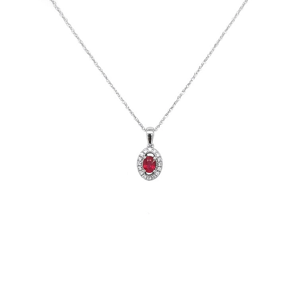 Rubin-Anhänger mit Diamanten aus Weißgold