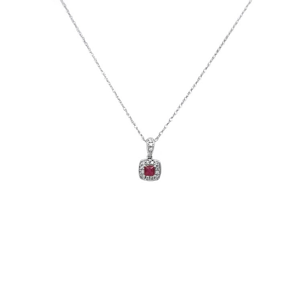 Rubin-Anhänger mit Diamanten aus Weißgold
