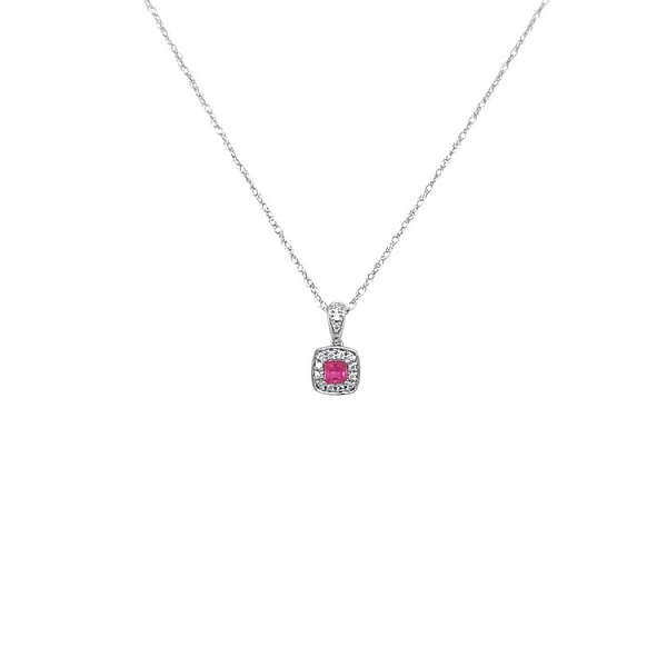 Rubin-Anhänger mit Diamanten aus Weißgold