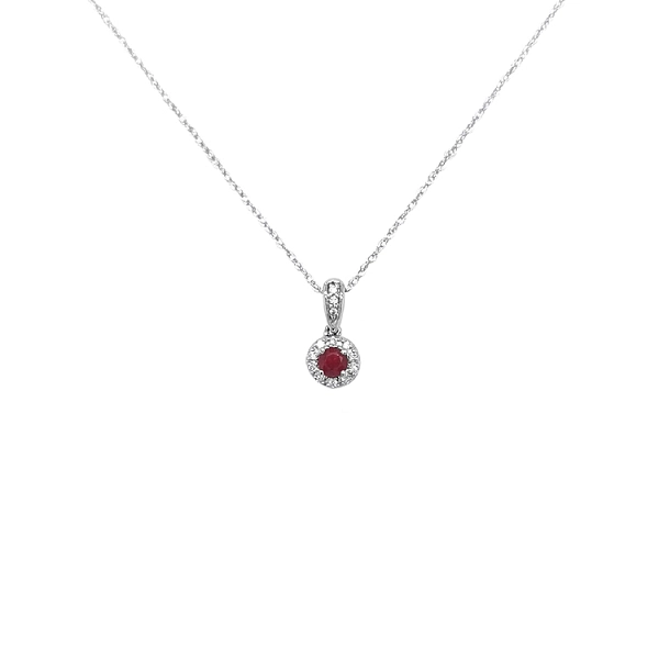 Rubin-Anhänger mit Diamanten aus Weißgold
