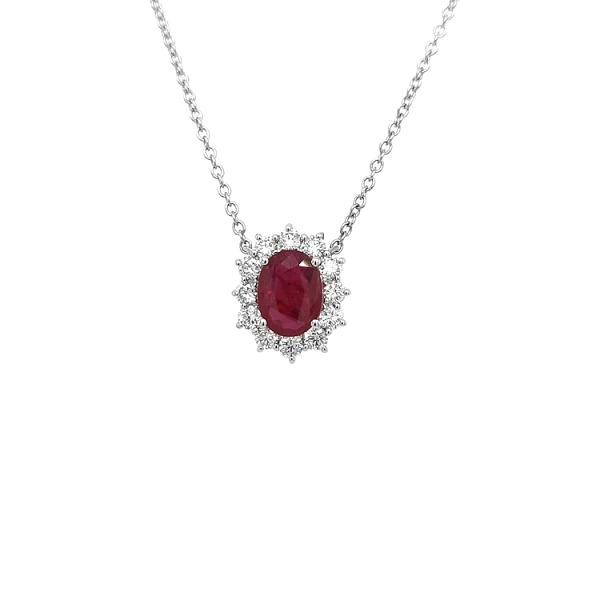 Gold-Anhänger mit Rubin und Diamanten