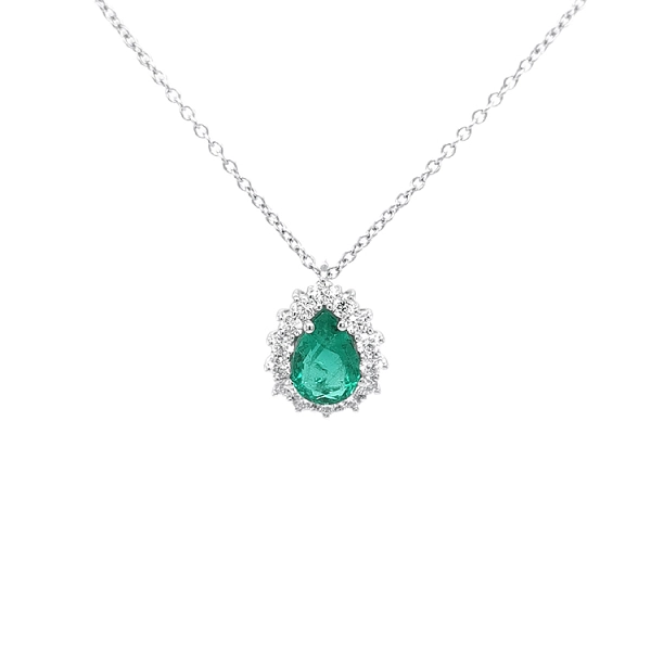 Gold-Anhänger mit Smaragd und Diamanten