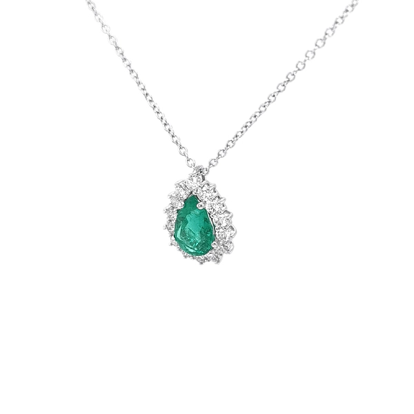 Gold-Anhänger mit Smaragd und Diamanten