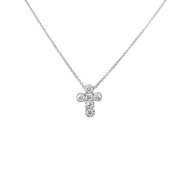 Gold-Anhänger Kreuz mit Diamanten