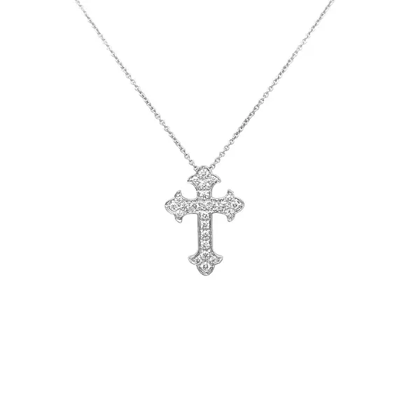 Gold-Anhänger Kreuz mit Diamanten