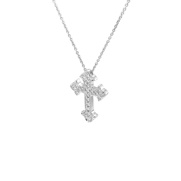 Gold-Anhänger Kreuz mit Diamanten