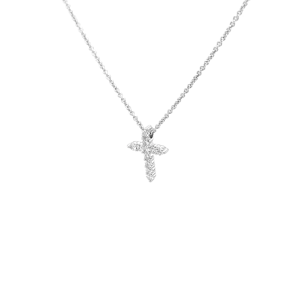Gold-Anhänger Kreuz mit Diamanten