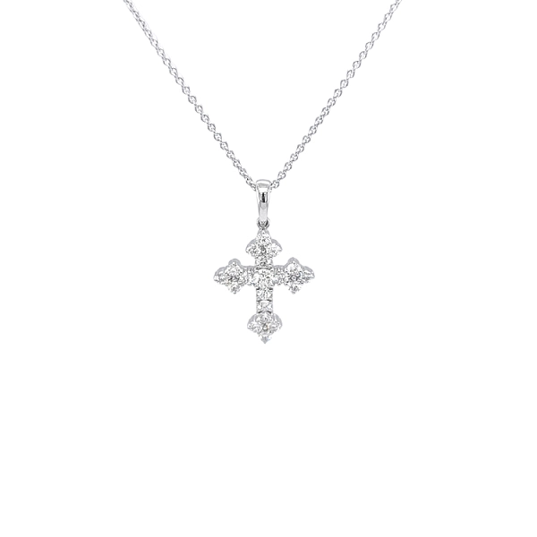 Gold-Anhänger Kreuz mit Diamanten