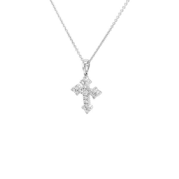 Gold-Anhänger Kreuz mit Diamanten