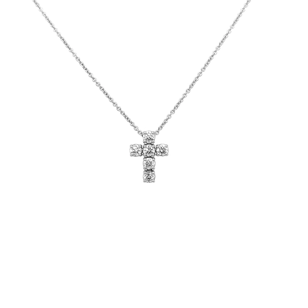 Gold-Anhänger Kreuz mit Diamanten