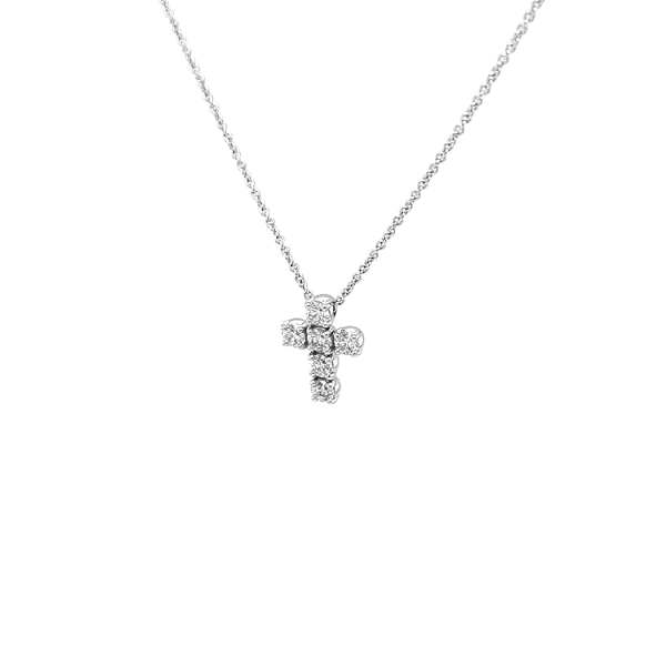 Gold-Anhänger Kreuz mit Diamanten