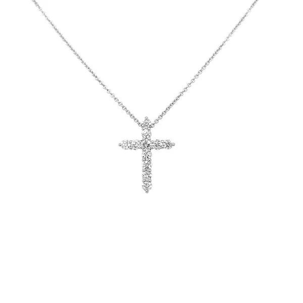 Gold-Anhänger Kreuz mit Diamanten