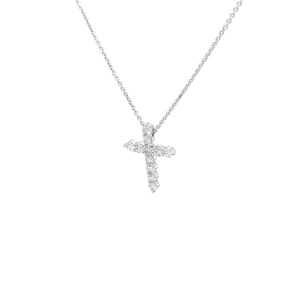 Gold-Anhänger Kreuz mit Diamanten