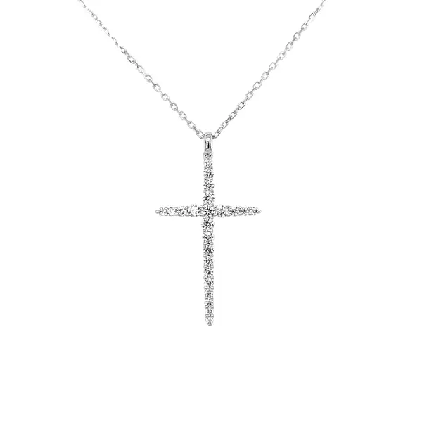 Gold-Anhänger Kreuz mit Diamanten