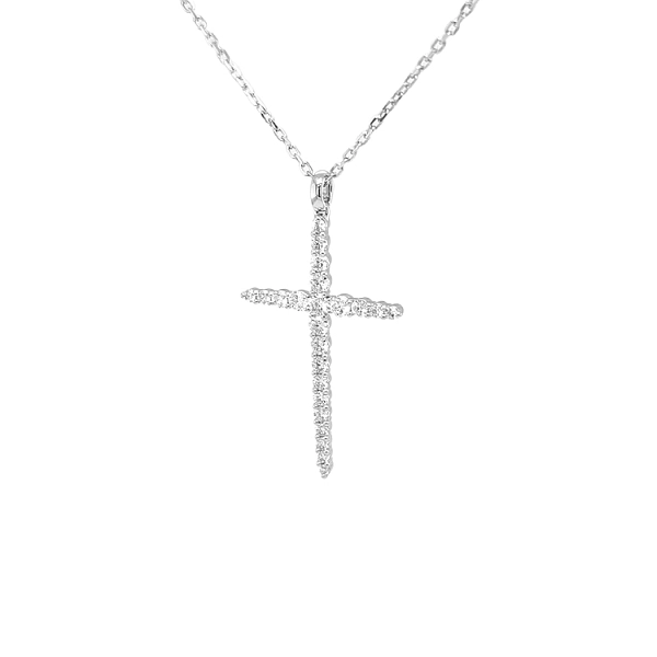 Gold-Anhänger Kreuz mit Diamanten