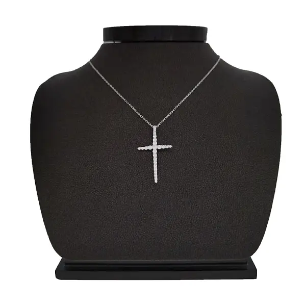 Gold-Anhänger Kreuz mit Diamanten