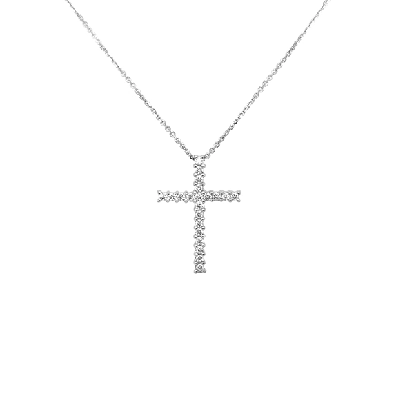 Gold-Anhänger Kreuz mit Diamanten