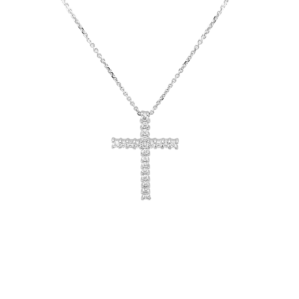 Gold-Anhänger Kreuz mit Diamanten