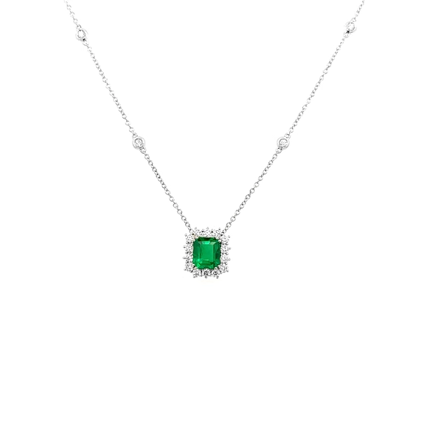 Gold-Anhänger mit Smaragd und Diamanten