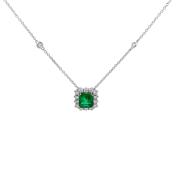 Gold-Anhänger mit Smaragd und Diamanten
