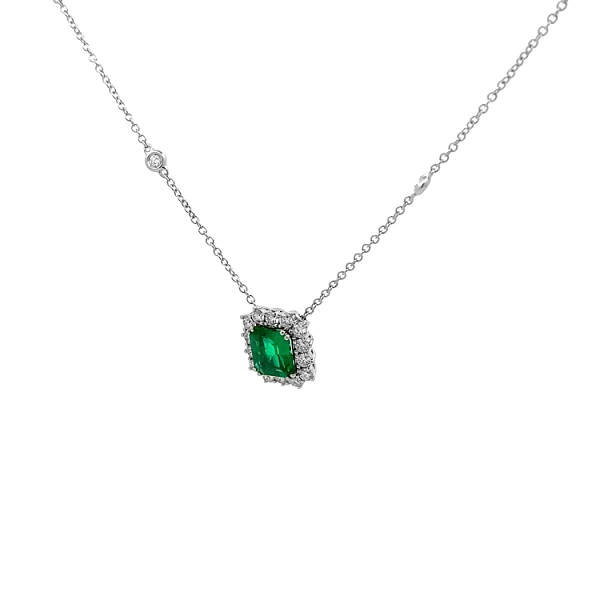 Gold-Anhänger mit Smaragd und Diamanten