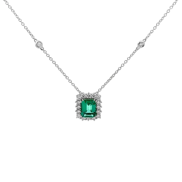 Gold-Anhänger mit Smaragd und Diamanten