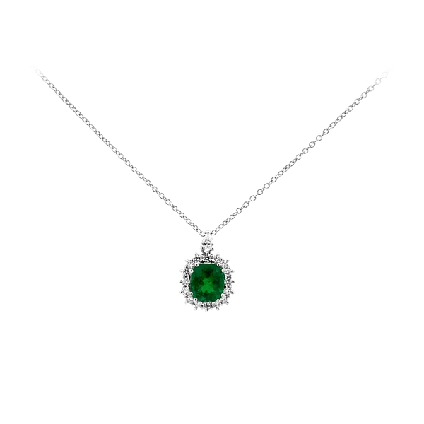 Gold-Anhänger mit Smaragd und Diamanten