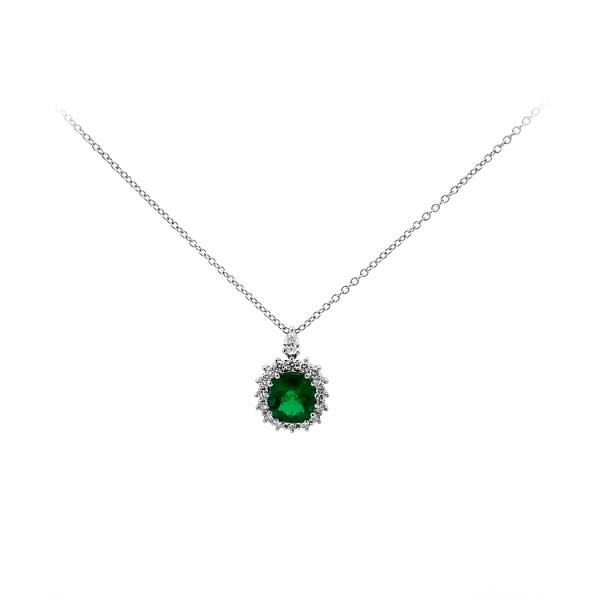 Gold-Anhänger mit Smaragd und Diamanten