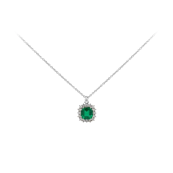 Gold-Anhänger mit Smaragd und Diamanten
