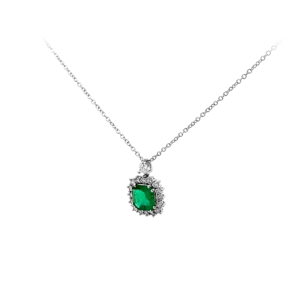 Gold-Anhänger mit Smaragd und Diamanten
