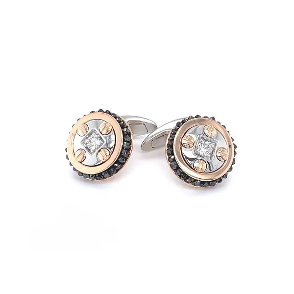 Gold Manschettenknöpfe Zancan Black Magic EPO124RB