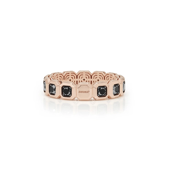 Goldener Baraka-Ring mit schwarzen Diamanten AN302101