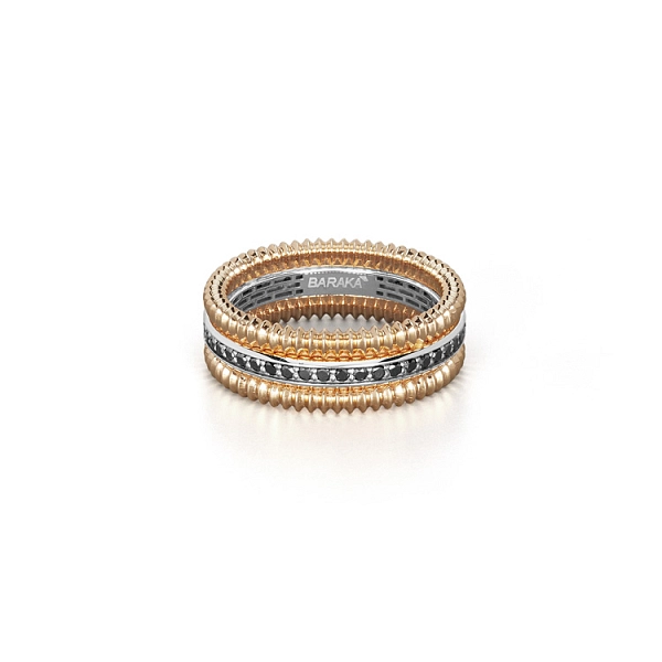 Goldring Baraka mit schwarzen Diamanten AN334201