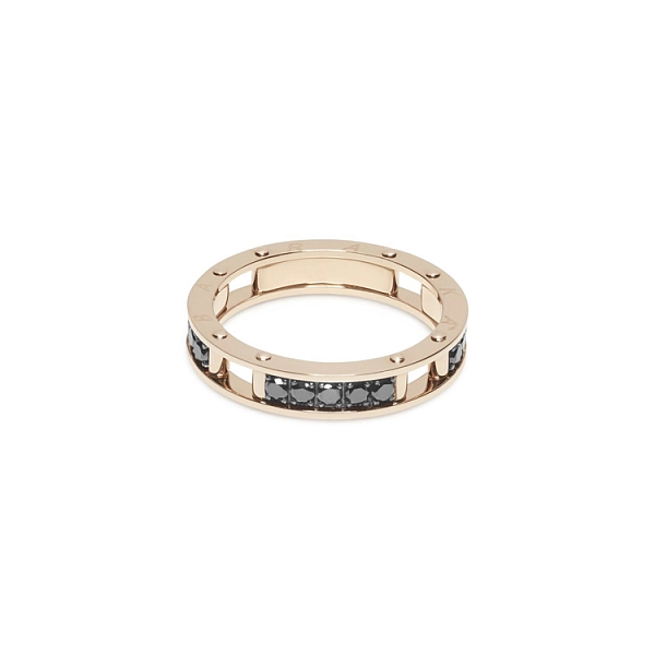 Goldener Baraka-Ring mit schwarzen Diamanten AN314601