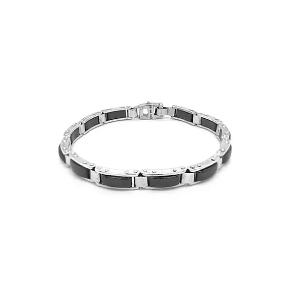 Silber Herrenarmband Zancan Ceramik 925 KXB044-N