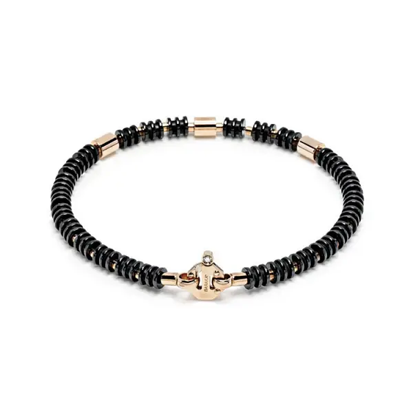 Gold Herrenarmband Baraka mit Keramik BR215651