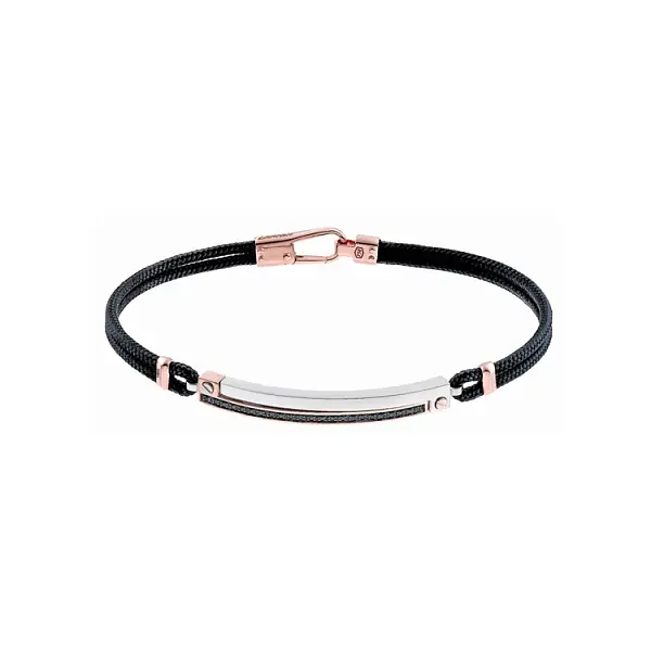 Goldenes Herrenarmband Zancan mit schwarzen Diamanten
