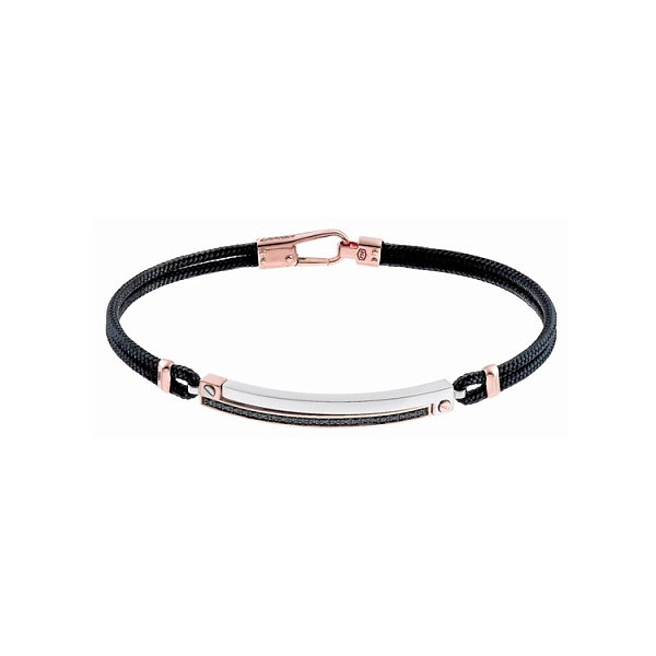 Goldenes Herrenarmband Zancan mit schwarzen Diamanten
