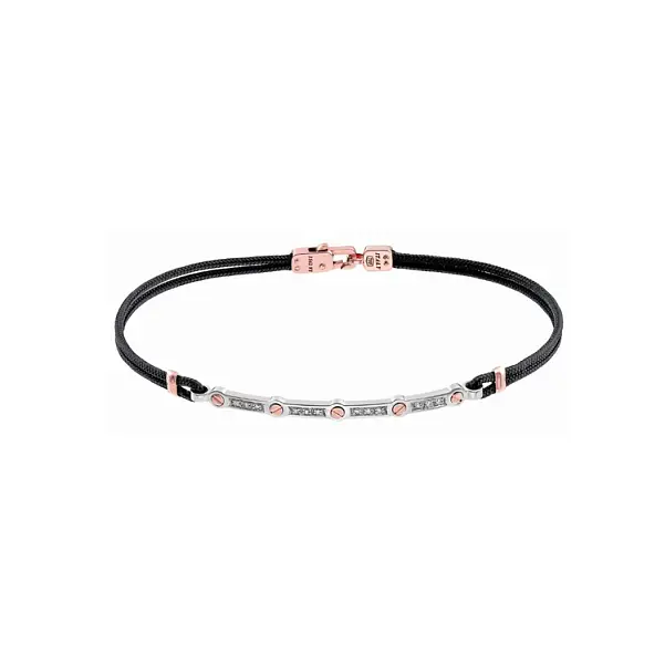 Gold Herren Zancan-Armband mit Diamanten