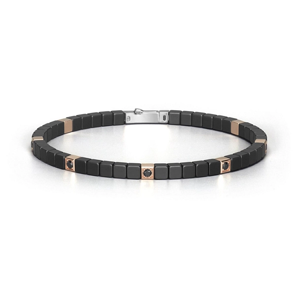 Gold Herrenarmband Baraka mit Keramik BR351031