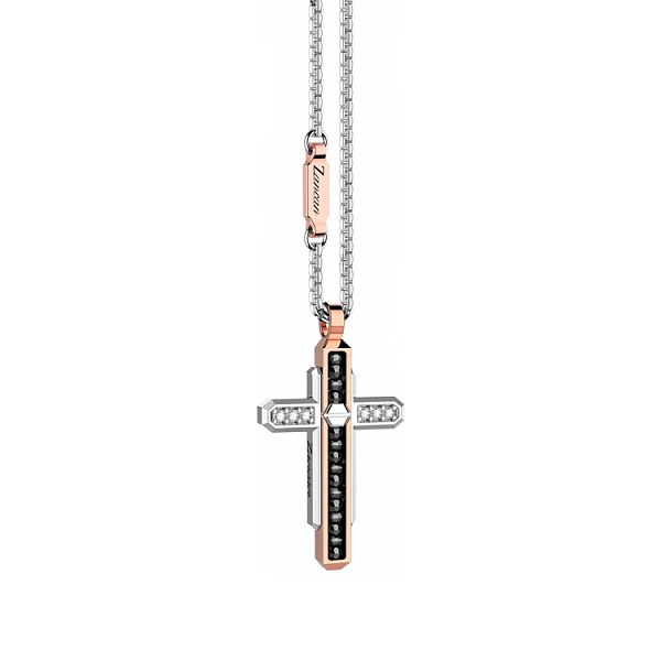Gold-Anhänger Kreuz Zancan EC805BR60