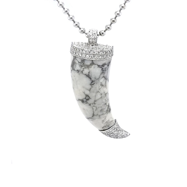 Gold Herrenanhänger mit Keramik und Diamanten