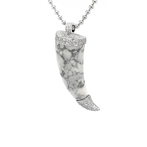 Gold Herrenanhänger mit Keramik und Diamanten