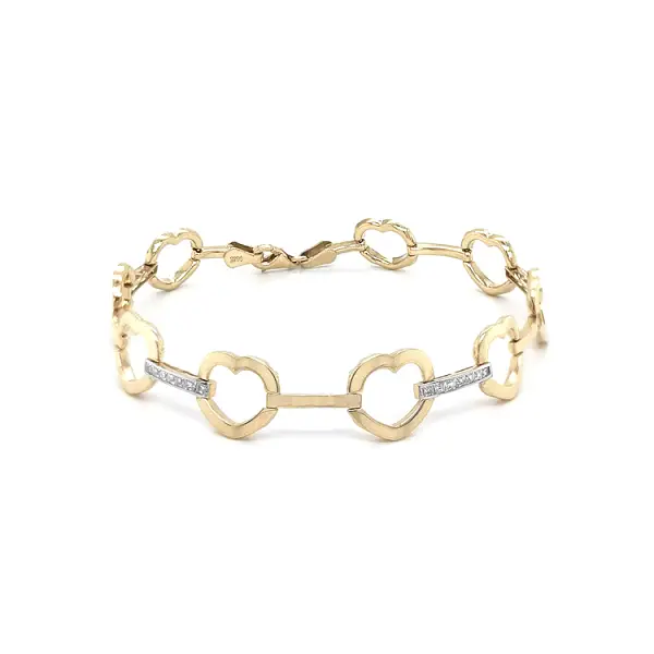 Gold Damenarmband Herz mit Zirkonen